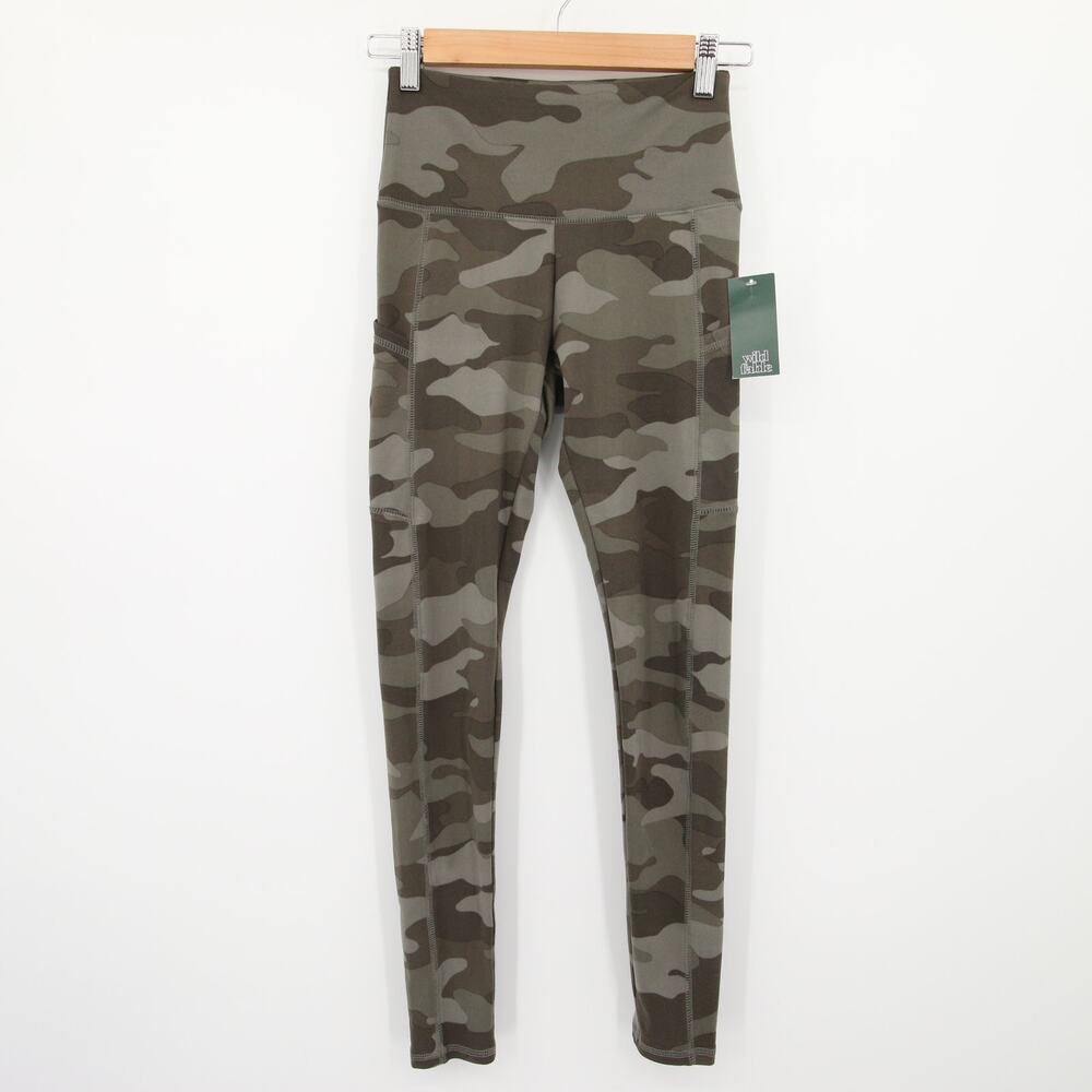 Wild Fable Leggings Green Camouflage High Waisted Super Soft Pockets Size XS NWT